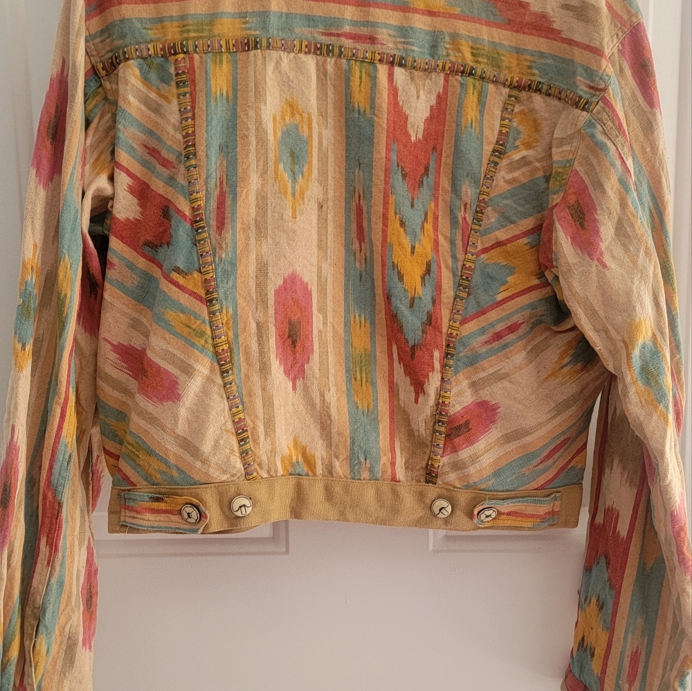 Vintage Southwestern jacket pier one color block size large multi color - Picture 2 of 6